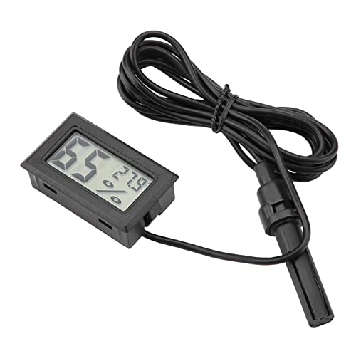 Kavolet LCD Mini Thermometer Hygrometer Luftfeuchtigkeit Temperaturmonitor mit Sonde für Reptilien Haustier Schwarz von Kavolet