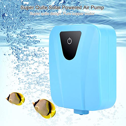 Kavolet Solarbetriebene, wasserdichte USB-Oxygenator-Belüfter-Luftpumpe für Außenpool-Teich, Blau von Kavolet