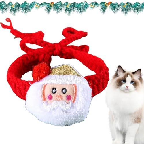 Katzen-Weihnachtshalsband, Weihnachts-Haustierhalsband | Weiche, Bequeme Halsbekleidung für Hunde,Verstellbares Halsband, weihnachtliches Katzenkostüm, Hundekleidung für kleine Tiere von Kaxenig