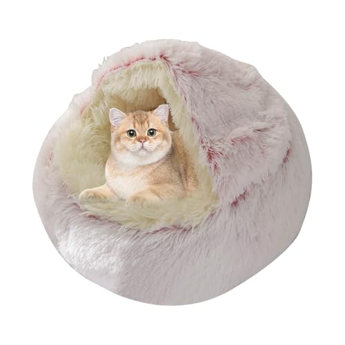 Katzenbett, Universelles Höhlenbett für kleine Haustiere, Maschinenwaschbares Haustierhöhlenbett, Flauschiges Katzenbett, kleines Haustierbett, abnehmbar, für große Hunde, Kätzchen, Katzen im Winter von Kaxenig