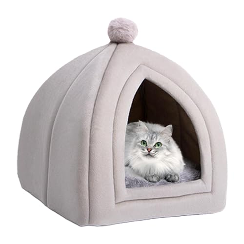 Katzenhöhle Für Katzen, Katzenzelt, Katzenbetten Für Hauskatzen, Faltbare Katzenbetthöhle, Katzenhaus Mit Waschbaren Kissen, Für Katzen, Hunde, Kaninchen von Kaxenig