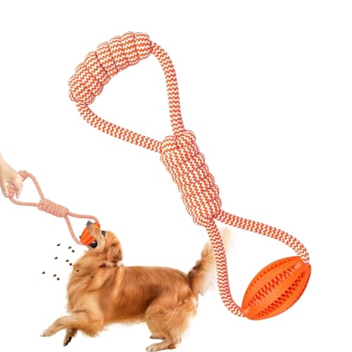 Seilballhundspielzeug, Ball und Seilhundspielzeug | Seilballhundspielzeug großer Rasse - Food Leckage Design -String, interaktiver Lebensmittelspender, Langeweile, Baumwollknoten, Haustierversorgung r von Kaxenig