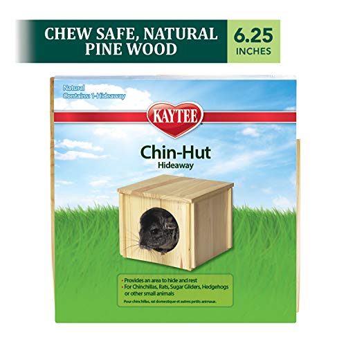 Kaytee Chin Hut Hideaway, natürliche Kiefer, sicher kein Leim oder Schrauben, für Chinchillas, Ratten, Igel, 8 Zoll x 6,25 Zoll x 6,25 Zoll von Kaytee