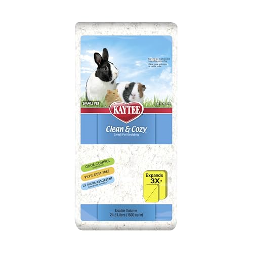 Kaytee Superpet, Clean & Cozy Streu für kleine Haustiere wie Mäuse, Rennmäuse, Nagetiere, Hamster, Kaninchen, besonders saugfähige Papierstreu, 99,9 % staubfrei, Weiß, 24.6L von Kaytee