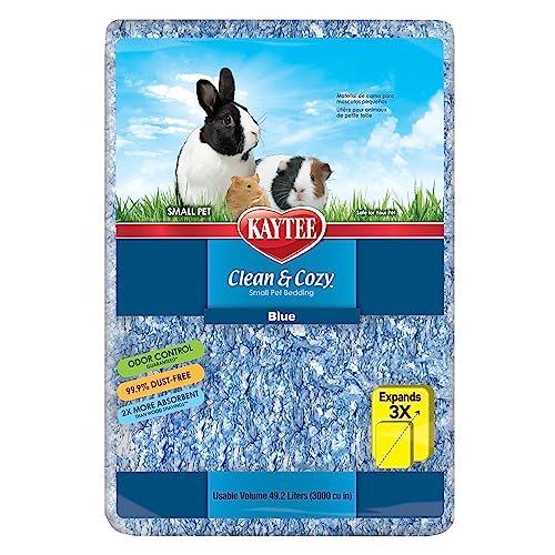 Kaytee Superpet, Clean & Cozy Streu für kleine Haustiere wie Mäuse, Rennmäuse, Nagetiere, Hamster, Kaninchen, besonders saugfähige Papierstreu, 99,9% staubfrei, Blau, 49.2 Liter von Kaytee