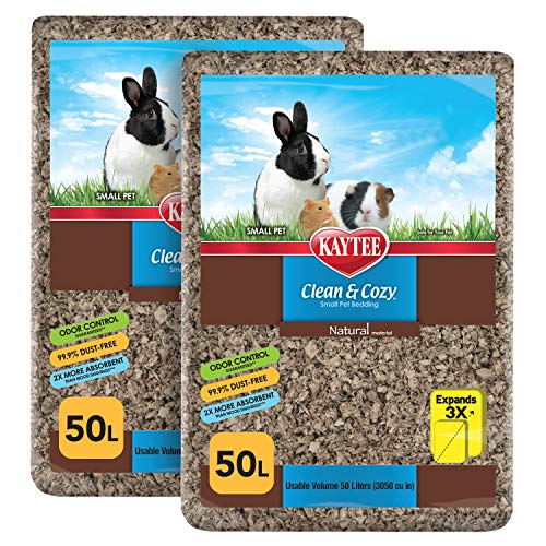 Kaytee Clean & Cozy Natural Bettwäsche für Haustiere, Meerschweinchen, Kaninchen, Hamster, Rennmäuse und Chinchillas SIOC, 2/50 Liter von Kaytee