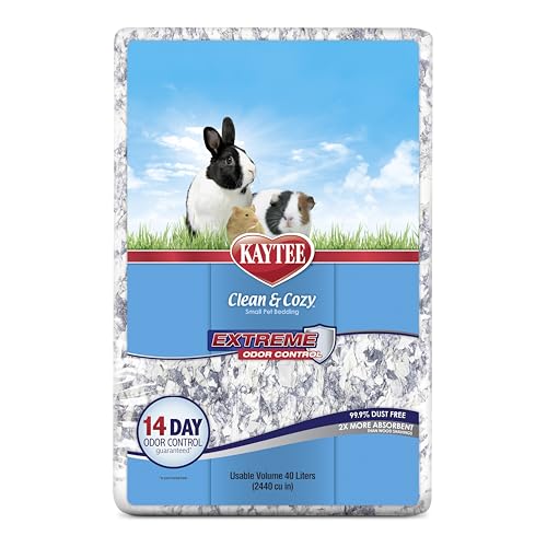 Kaytee Clean & Cozy Streu für kleine Haustiere wie Mäuse, Rennmäuse, Nagetiere, Hamster, Kaninchen, Extremer Geruchskontrolle & saugfähige Papierstreu, 99, 9 % staubfrei, 40L von Kaytee