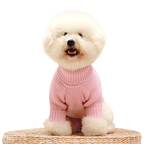 Kayto Hundepullover, langärmelig, Thermo-Strick, Hunde-Winterkleidung für kleine Hunde, Jungen, Mädchen, Haustiermantel, Katzen-Sweatshirt, Jacke, Welpen-Outfits, Hunde (X-Large, Candy Pink) von Kayto