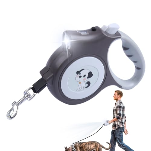 Ausziehbare Hundeleinen, Beleuchtete Teleskopleine mit LED-Licht und Griff, Outdoor-Hundebedarf für Reisen, Spaziergänge, Camping, Ausflüge, Festivalparaden von Kazuko