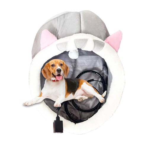 Beheiztes Katzenbett - USB-Heizkatzenwärmer mit Überhitzungsschutz | Waschbares Hundebett, warme Haustierbetten für Hauskatzen, kleine Hunde, Welpen von Kazuko