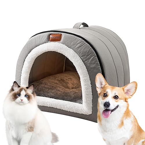 Haustier-Außenhaus - Tragbare Katzenbetten mit abnehmbarem Design - Atmungsaktive, abnehmbare Hundehütte für den Innen- und Außenbereich für Katzen, Hunde, Kätzchen und kleine Haustiere von Kazuko