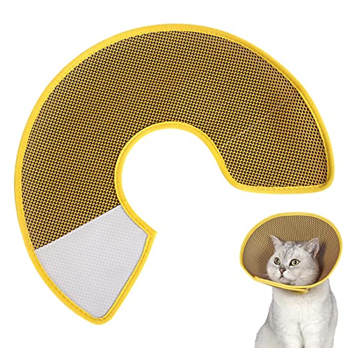 Katze Nackenkissen, Verstellbares Stopp-Lecken-Katzen-Erholungshalsband, Tragbarer weicher Kegel für Katzen, Faltbarer Katzenhalsschutz für kleine, mittelgroße Hunde von Kazuko