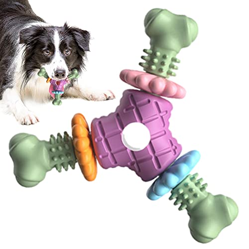 Kazuko Hundekauspielzeug Knochen,Gummiknochen-Kauspielzeug mit sauberen Zähnen - Triangle Bone Hundespielzeug Langlebiges Kauspielzeug für kleine und mittelgroße Hunde von Kazuko