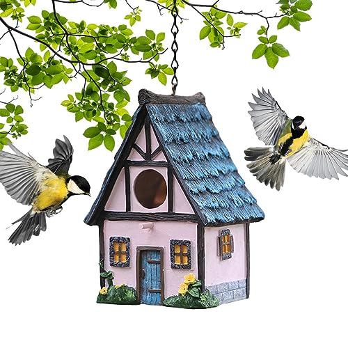 Vogelhaus aus Kunstharz,Outdoor-Vogelhaus | Dekoratives Harz, Kolibrihaus für den Garten im Freien, Geschenke für Vogelliebhaber von Kazuko