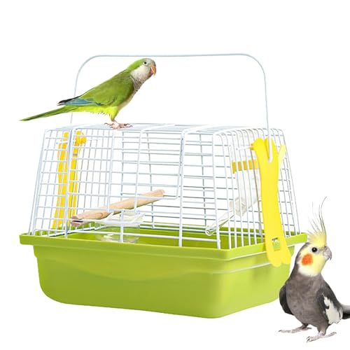 Bird Carrying Cage - Travel Bird Carrier, Lightweight Pet Cage | Collapsible Ventilated Bird Travel Crate Carrier, Sturdy Easy Clean Portable Carrier for Lovebirds Parakeets Cockatiels, 23x17x17cm von Kbnuetyg