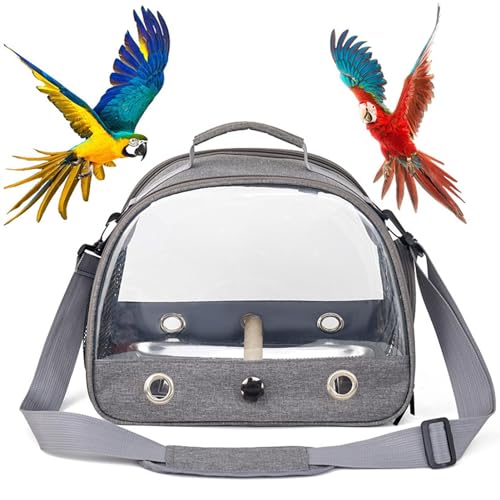 Bird Travel Carrier - Papageientrage Reisetasche Sittich Reisekäfig | Kleine Haustier-Tragetasche mit Stehstange & Tablett, Atmungsaktiver tragbarer Vogelkäfig für Kleintiere von Kbnuetyg