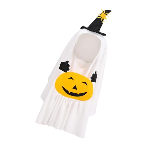 Halloween-Kostüm für Hunde,Geisterhund-Halloween-Kostüm - Hexenhut Weißes Geisterkostüm - Kostüm für Hunde und Katzen, Haustier-Outfits für Halloween-Cosplay-Treffen von Kbnuetyg