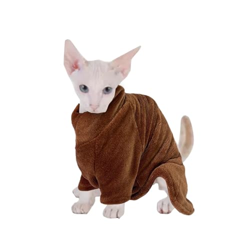 Haustierkleidung ohne Haare - Bequeme Sphinx Coral Kleidung für Katzen, warme Katzenpullover, dicke Winterkleidung für Katzen von aus Nerzsamt, Kleidung für Katzen von Kbnuetyg