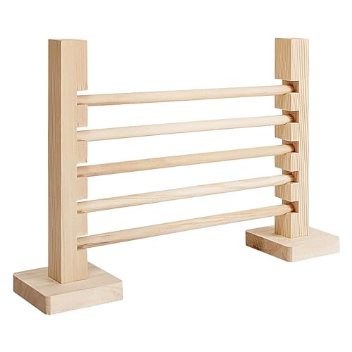 Hürdenspiel aus Holz, Sprungstange | Natürliches Holz Hindernispiel für Kaninchen, Spielzeug für Kleintiere, multifunktionales Aktivitätsspielzeug, höhenverstellbares Obs-Set von Kbnuetyg