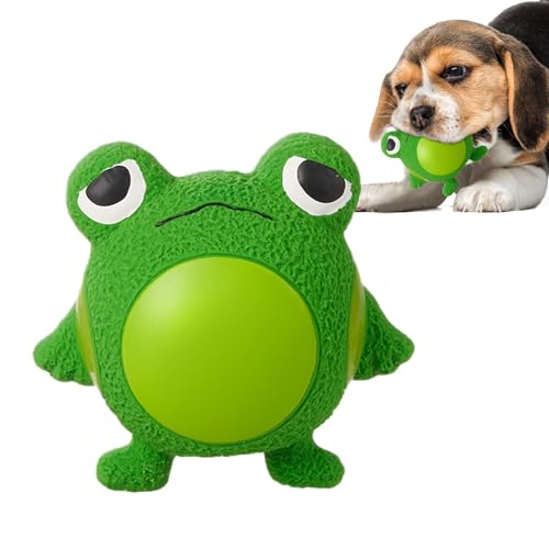 Hundespielzeug aus Latex – kleines Quietschendes Hundespielzeug | Langanhaltender Frosch-Latex-Ball, Outdoor-Spielzeug für Haustiere, gelbe Birne, Froschgeräusche von Kbnuetyg