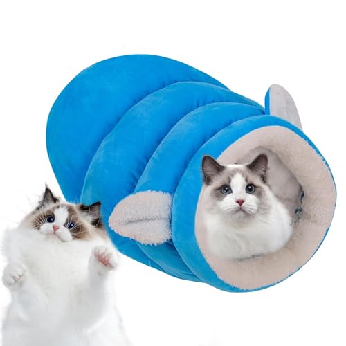 Katzenbett, Winterschlafsack für Katzen | Kätzchenbett Winterkatzenbett - Katzenhöhlenbett halbgeschlossen, Katzenschlafbett Katzensack, Katzennestbett, warmes Katzenbett, Hundeschlafsack von Kbnuetyg