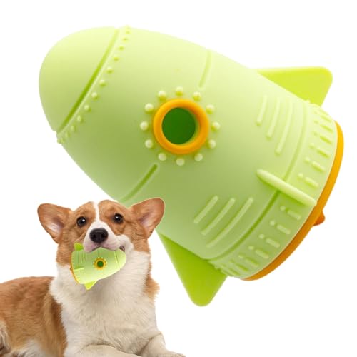 Kbnuetyg Hundespielzeug Leckerli-Spender | Hunde-Puzzle-Futterspender für langsame Fütterung, unzerstörbares Welpenspielzeug, Futterspender für große Hunde, Raketenförmiges Anreicherungsspielzeug von Kbnuetyg