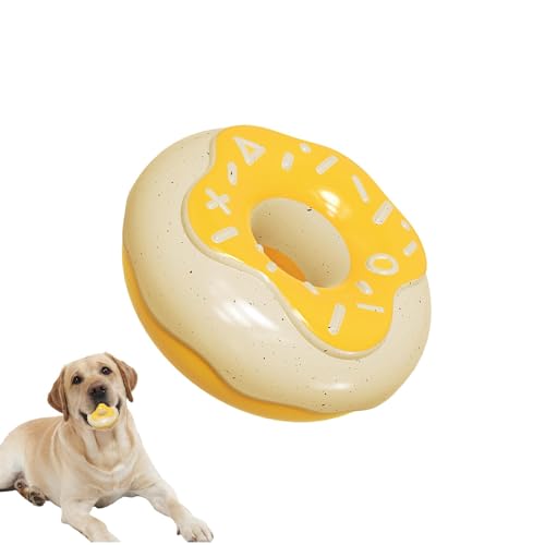 Kbnuetyg Kauspielzeug zum Zahnen, quietschendes Kauspielzeug in Donut-Form, langlebiges Kauspielzeug für Welpen, Zahnreinigung, Zahnspielzeug für kleine bis mittelgroße Hunde und Haustiere von Kbnuetyg