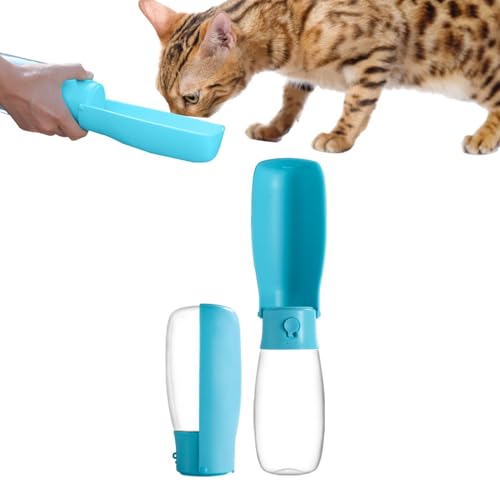 Tragbare Wasserflasche für Hunde – 550 ml tragbarer faltbarer Wasserbecher für Haustiere, Wasserspender für Katzen, faltbarer Wasserbecher für Hunde, Flaschenspender von Kbnuetyg