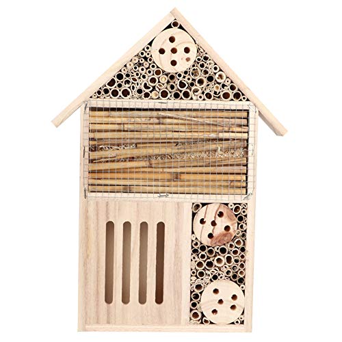 Kcabrtet Garten-Außen-Holz-Insekten-Bienenhaus, Holz-Insektenzimmer, Unterschlupf Für Marienkäfer, Schmetterlinge, Mauerbienen, Box-Dekoration(A) von Kcabrtet