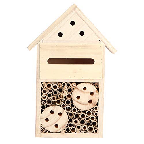 Kcabrtet Garten-Außen-Holz-Insekten-Bienenhaus, Holz-Insektenzimmer, Unterschlupf Für Marienkäfer, Schmetterlinge, Mauerbienen, Box-Dekoration(B) von Kcabrtet