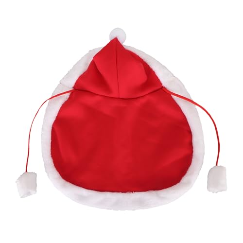 Pet Christmas Cloak Soft Plush Red White Festive Fun Holiday Accessory for Dogs Cats (L) von Kcabrtet