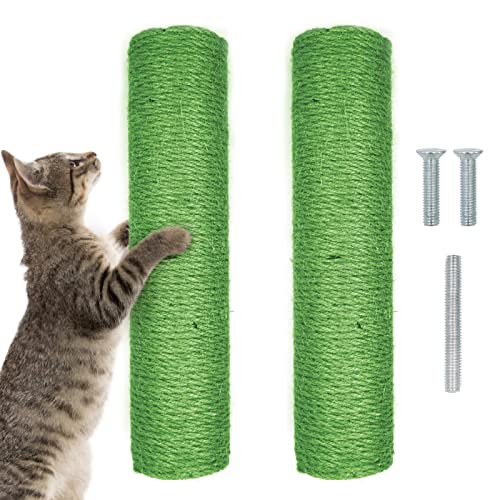 2er Pack Kratzsäule für Katzen Jute Seil Ersatzstamm für Kratzbaum 7cm Durchmesser Schrauben kratzbaume Ersatzteile Kratzbaum Ersatzteile Stamm Länge 30 cm Grün von KeaJuidy