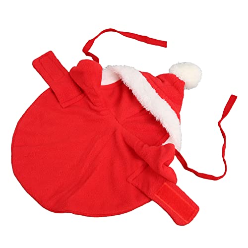 Keebgyy Haustier-Weihnachtsumhang, Hunde-Weihnachtskostüme, Warmes, Weiches Hunde-Weihnachtsumhang-Kostüm, Hautfreundlich, Süßes Hundeumhang-Kleid mit Kapuze für Welpen und Katzen, (Rot) von Keebgyy