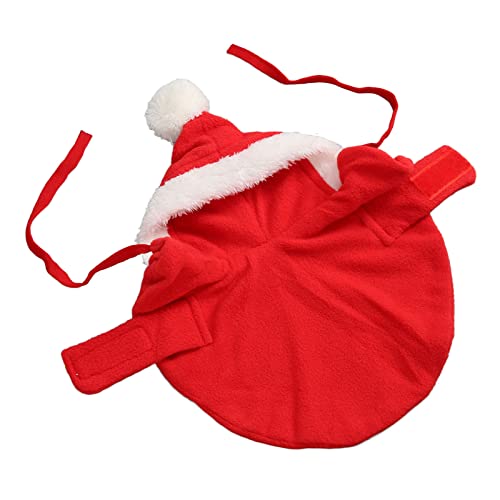 Keebgyy Haustier-Weihnachtsumhang, Hunde-Weihnachtskostüme, Warmes, Weiches Hunde-Weihnachtsumhang-Kostüm, Hautfreundlich, Süßes Hundeumhang-Kleid mit Kapuze für Welpen und Katzen, (Rot) von Keebgyy