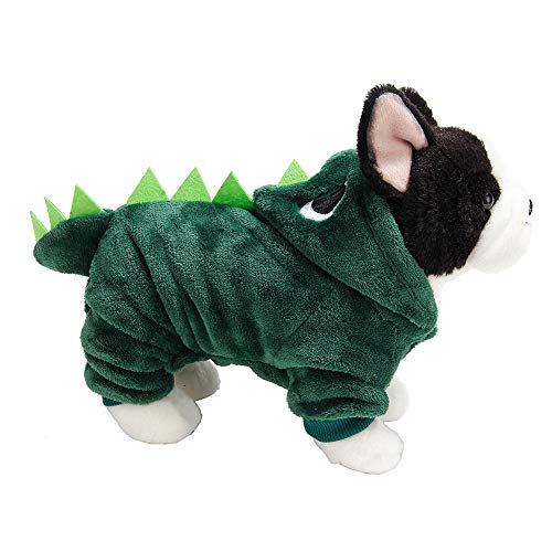 Hunde-Dinosaurier-Kostüm, entzückendes Dinosaurier-Hundekostüm, Drachenkostüm für Hunde, lustiges Welpen-Halloween-Bekleidung, kleines Haustier-Outfit, Winter-Hundekleidung für kleine Hunde von Keenso