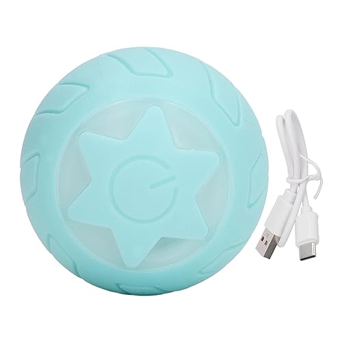 Interaktiver Hundespielzeugball, Automatisches Rollspielzeug aus Silikon für Kleine und Mittelgroße Welpen (Blau) von Keenso