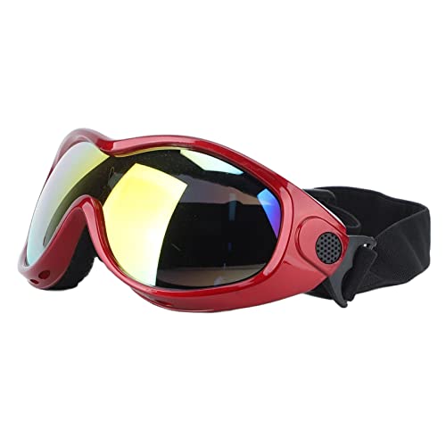 Keenso Haustier-Sonnenbrille, Verstellbarer UV-Schutz, Starke Schlagfestigkeit, Quadratische Hundebrille aus PVC und PC (Rot) von Keenso