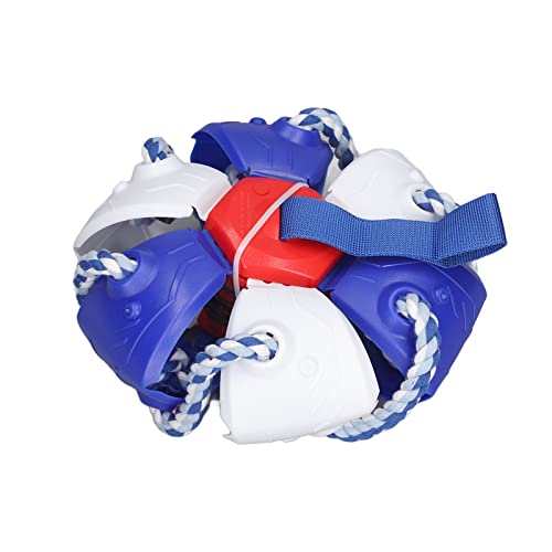 Keenso Hund Fliegende Untertasse Ball Kunststoff Interaktive Fliegende Untertasse Fußball Tragbar Flach mit Hundegurt (Blau) von Keenso