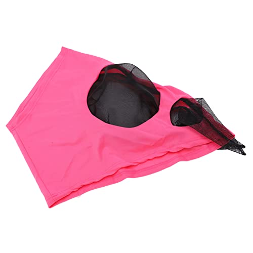 Pferde-Fliegenmaske, Atmungsaktiv, Bequem, Pferde-Gesichtsmaske, Weicher Strickstoff, Zusätzliche Feinmaschige Pferde-Gesichtsmaske (PINK) von Keenso