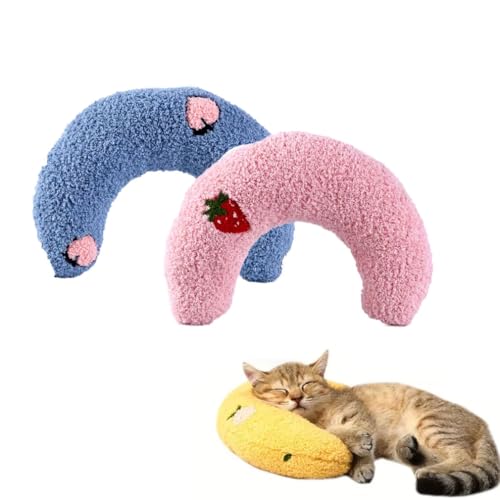 2 Stück Plinko Dog Pillow - U Shaped Pet Calming Toy, Nackenkissen für Haustiere, Beruhigungskissen für Hunde, Katzenminze Kissen, Kissen für Katzen Nackenkissen Hund für Katzen oder Kleine Hunde (C) von Keeplus