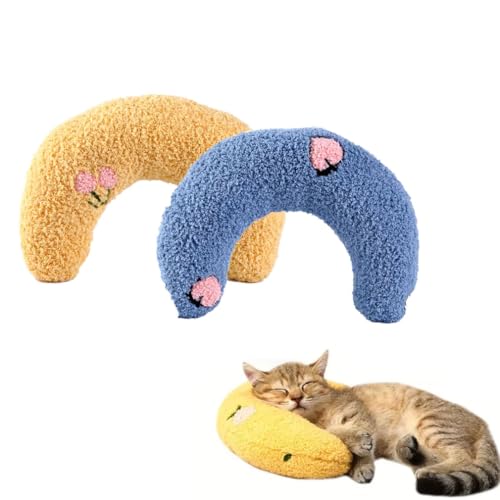 2 Stück Plinko Dog Pillow - U Shaped Pet Calming Toy, Nackenkissen für Haustiere, Beruhigungskissen für Hunde, Katzenminze Kissen, Kissen für Katzen Nackenkissen Hund für Katzen oder Kleine Hunde (A) von Keeplus