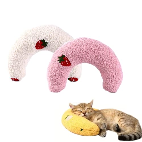 2 Stück Plinko Dog Pillow - U Shaped Pet Calming Toy, Nackenkissen für Haustiere, Beruhigungskissen für Hunde, Katzenminze Kissen, Kissen für Katzen Nackenkissen Hund für Katzen oder Kleine Hunde (B) von Keeplus