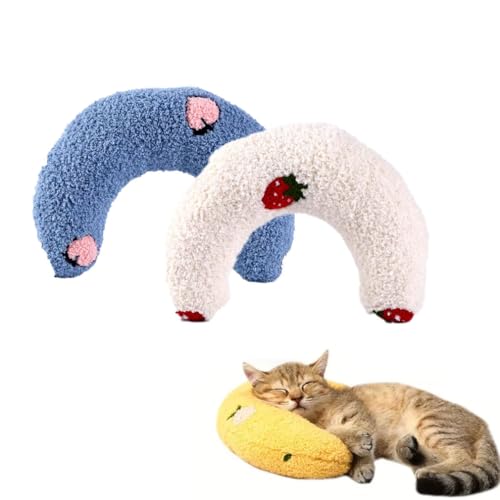 2 Stück Plinko Dog Pillow - U Shaped Pet Calming Toy, Nackenkissen für Haustiere, Beruhigungskissen für Hunde, Katzenminze Kissen, Kissen für Katzen Nackenkissen Hund für Katzen oder Kleine Hunde (D) von Keeplus