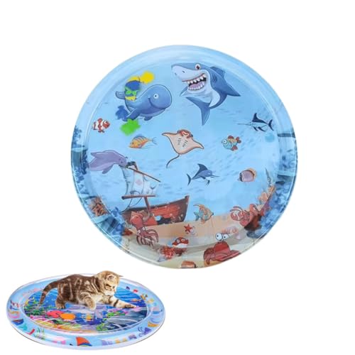 Aqua Cats Pet Water Bed, Cat Water Mat, Wassersensorik Spielmatte für Katzen, Verdickte Katzen und Hundespielzeuge, Katzenspielmatte, Interaktives Spielzeug, Wassersensorik Matte für Haustiere (L) von Keeplus