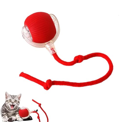 Chewie Rolling Ball, Chewie Ball for Dogs, Interactive Cat Toys Rolling Ball Chewie Dog Ball, Interaktives Hunde Ball Spielzeug, Hundespielzeug Unzerstörbar, Hundespielzeug Ball für Hunde (Rot) von Keeplus