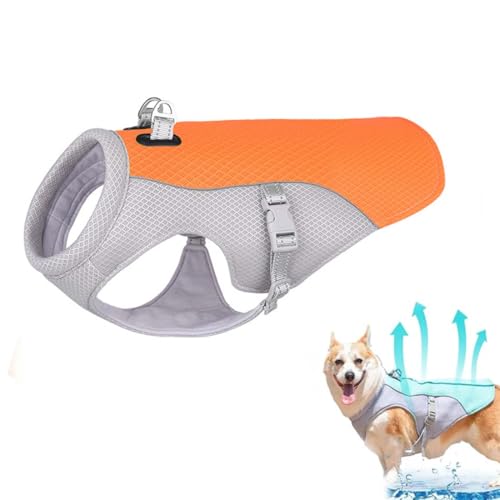 Dog Cooling Vest for Summer, Cooling Vest for Dogs, Kühlweste für Hunde Leichtgewicht Kühlweste Hund Sun-Schutz Hunde Kühlweste, Reflektierende und Atmungsaktive Kühlmantel Kühljack (Orange, 3XL) von Keeplus