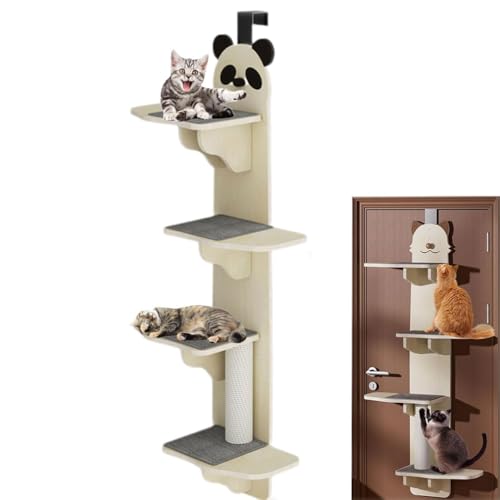 Door Hanging Cat Shelf, 2025 New Over The Door Cat Tree, Multi Level Door Hanging Cat Shelves, Katzen Kratzbaum, Katzenbaum Kletterturm, Kletterbaum Aktivitätskratzbäum für Katzen zum Klettern (C) von Keeplus