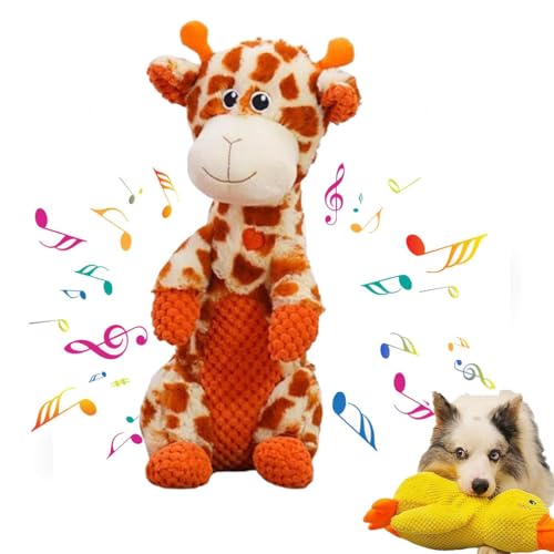 Durachew Dog Toy, Wowpetsmart Invincible Chewanimals, Hundespielzeuge für Aggressive Kauer, Quietschend Welpenspielzeug, Interaktives Hundespielzeug, Plüsch Stoff Spielzeug für Hunde (Giraffe) von Keeplus