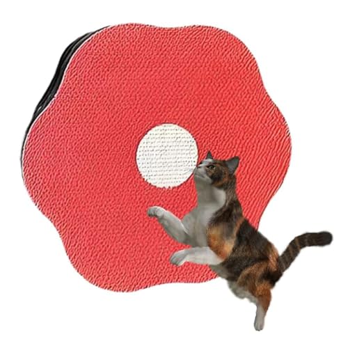 Flower Scratching Pad for Cats on Wall, Cat Wall Scratcher Corrugated Cardboard, Kratzmatte Katze, Katzen Kratzteppich Katzenkratzmatte Kratzbrett Wand, Katzenkratzbretter Kratzmatte (Rot) von Keeplus