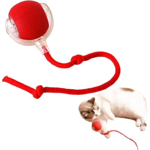 Interaktiver Ball für Hauskatzen,Chewie Rolling Ball,Tugplay Pro,Tweettrek Pro,Doggocomfy Rolling Ball,Interactive Cat Toys Rolling Ball,Hundespielzeug Ball,Interaktives Hunde Ball Spielzeug (Rot) von Keeplus